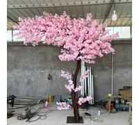Artificial Cherry Blossom Trees Pink - Large Silk Peach Tree Handmade Light Pink Tree Indoor Outdoor Home Office Party Wedding,001,2x1m