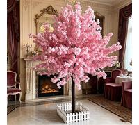 Artificial Cherry Blossom Trees Pink Large Silk Peach Tree Stunning Lifelike Handmade Light Pink Tree Realistic Fake Blooming Flower Tree Perfect for Wedding Christmas,250CM*8.2ft/250CM*8.2ft