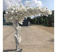 Artificial Cherry Blossom Trees With Wooden Trunk Silk Cloth Flowers ,White Simulation Cherry Tree For Indoor Wedding Decoration & Landscaping(3 * 2m/118 * 78in)