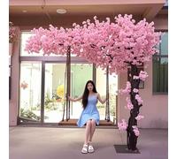 Artificial Cherry Blossomtree, Handmade Light Pink Large Plant Weeping Cherry Blossom Handmade Tree for Wedding Event Party Restaurant Mall （1.8x1.5m/5.9x4.9ft）