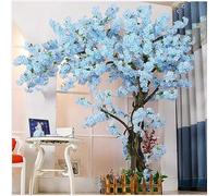 Artificial Cherry BlossomTrees Azure Blue Large Plant Weeping Cherry Blossom Handmade Tree Indoor Outdoor for Wedding Event Party Restaurant Mall 1.5m High Extending 1m