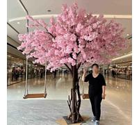 Artificial Cherry Tree, Handmade realistic flowers, Exhibition Layout, Suitable for indoor Office, Bedroom, and outdoor restaurants and shopping malls,001,100 * 60cm