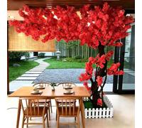 Artificial Cherry Tree Large Pink Plant Artificial Cherry Tree Large Pink Handmade Gorgeous Fake Vines Flowers For Home Wedding Party Garden,02,2x2m