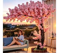 Artificial Cherry Tree Large Pink Plant Wishing Tree Stunning Lifelike Handmade Light Pink Tree Perfect for Home Office Party Wedding Birthday Christmas,02,2.5x1.5m
