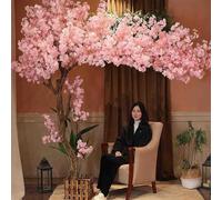 Artificial Cherry Tree Stunning Lifelike Artificial Cherry Blossom Tree Lifelike Leaves and Real Wood Stems Replica - Perfect Indoor/Outdoor Hotel Decoration,003,1.2mx1m