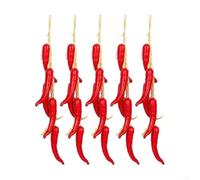Artificial Chili,Pepper Garland, Fake Red,Hot Pepper String,For Rustic Farmhouse Kitchen Decor, Dried Green, Chilli Decoration, Country Styles Dining Room(A)