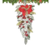 Artificial Christmas Decorations in the shape of a garland, winter decorations with pine cones and berries | decorative garland in the shape of a drop | for home fireplace stairs pig