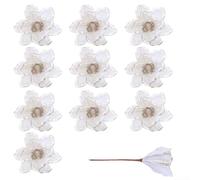 Artificial Christmas Flower Wreath 3-Tier Red White 10pcs | Cloth, Wire, Foam Build; Realistic Floral Look; for ideal For Wreaths, Garlands, Tree Decor; Lightweight 10.5x5x27cm