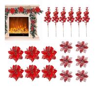 Artificial Christmas Flowers,Party Decoration,Decorative Branches for Christmas Tree | for Party Planners Florists Interior Designers Mantel Fireplace Staircase Wreaths