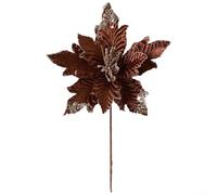 Artificial Christmas Flowers, Realistic Cloth Christmas Flower Decor Handcrafted Artificial Blooms For Wreaths Centerpieces Vases, 24 * 30 * 1cm(Brown)