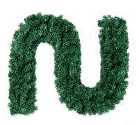 Artificial Christmas Garland 270CM PVC Flexible Green Lifelike Tips | 200 dense branch tips replicating fresh foliage Use for mantels railings or garden parties Vibrant green color stays vivid