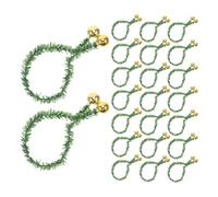Artificial Christmas Garland with Bells, Festive Pine Decoration | PVC and Iron Construction, Realistic Lifelike Needles, Lasting Green, No Watering or Pruning, Easy Installation, Golden