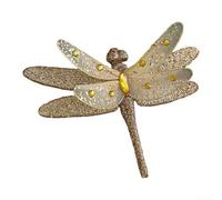 Artificial Christmas Glitter Dragonfly Pendant for Holiday Use, Designed for Decoration on Trees, Wreaths, and Table Centerpieces (Golden Dragonfly)