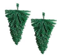 Artificial Christmas Teardrop Swag, 17.7inch Mailbox Swag Decoration Outdoor Green Teardrop Wreath Faux Pine Needles for Door Table Mantle Fireplace (2pcs)