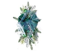 Artificial Christmas Teardrop Swag for Stair Decoration, Various Styles of Christmas Garland, Christmas Hanging Swag for Home Holiday Decor (Green, 45cm*20cm)