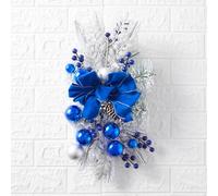 Artificial Christmas Teardrop Swag for Stair Decoration, Various Styles of Christmas Garland, Christmas Hanging Swag for Home Holiday Decor (Blue, 60cm*30cm)