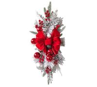 Artificial Christmas Teardrop Swag for Stair Decoration, Various Styles of Christmas Garland, Christmas Hanging Swag for Home Holiday Decor (Red, 45cm*20cm)