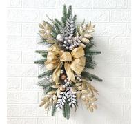 Artificial Christmas Teardrop Swag for Stair Decoration, Various Styles of Christmas Garland, Christmas Hanging Swag for Home Holiday Decor (Gold, 45cm*20cm)