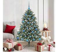 Artificial Christmas Tree 150cm High 105cm Diameter with 150 Warm White LEDs PVC & Steel Indoor & Protected Outdoor Festive Christmas Decoration