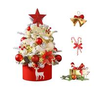 Artificial Christmas Tree, 17.72 Inches, LED Christmas Tree, Warm Light, Can DIY Mini Artificial Christmas Tree, Environmentally Friendly and Odourless, for Christmas Decoration, Party, Gifts (Red)