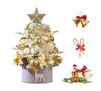 Artificial Christmas Tree, 17.72 Inches, LED Christmas Tree, Warm Light, Can DIY Mini Artificial Christmas Tree, Environmentally Friendly and Odourless, for Christmas Decoration, Party, Gifts (Gold)