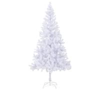 Artificial Christmas Tree 210 x 105 cm White PVC Plastic Dense 910 Branches Slim