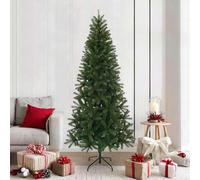 Artificial Christmas Tree 210cm Green PVC PE Steel Lush Modern Full Branch Style