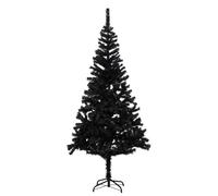 Artificial Christmas Tree Black 180x93cm PVC with Steel Stand Indoor Compact 3FT