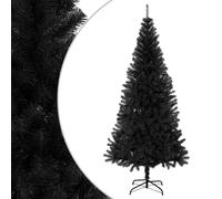 Artificial Christmas Tree Black 210cm x110cm PVC Steel 910 Tips Full Lush Indoor
