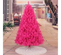 artificial christmas tree full fir hinged seasonal xmas tree holiday decoration metal stand eco- -pink 6.8ft the new