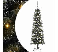 Artificial Christmas Tree, Green, 150 cm, PVC, with Integrated LED Lights, Includes Stand and Decoration, Perfect for Festive Interiors