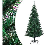 Artificial Christmas Tree, Green 210cm PVC with Iridescent Tips, 910 Bushy Branches, Sturdy Steel Stand, Easy Assembly for Holiday Home Decoration, 7ft Tall