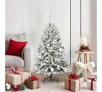 Artificial Christmas Tree, Green and White, 120 cm, PVC and Metal, Foldable with Realistic Branches, Ideal for Indoor and Protected Outdoors, Easy Assembly, Festive Decoration