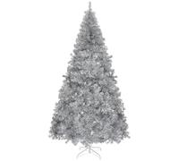 Artificial Christmas Tree Holiday Decorative Tree with Stand, Silver (7FT)