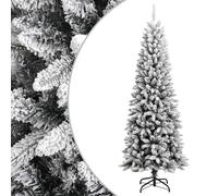 Artificial Christmas Tree Large 210x78 cm White & Green PVC/PE with Flocked Snow