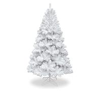 Artificial Christmas Tree Large Colorado Pine Bushy Spruce Thick Tips with Metal Stand Quality Xmas Tree Ideal for Festive Season Indoor-Outdoor Décor (White 7ft, 1000 Tips)