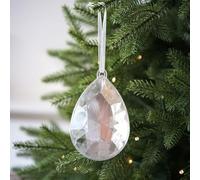 Artificial Christmas Tree Ornament Plastic Water Drop Ball with Hanging Attachment for Festive Environment (Silver)