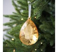 Artificial Christmas Tree Ornament Plastic Water Drop Ball with Hanging Attachment for Festive Environment (Gold)