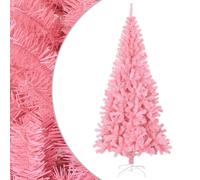 Artificial Christmas Tree Pink PVC Steel 210x110cm 380 Tips Indoor Stand Durable