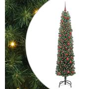 Artificial Christmas Tree, Pre-Lit with 300 Warm White LEDs, Green 180 cm, Durable PVC & Steel, Modern Cone-Shaped Design, Indoor Outdoor Holiday Decor, Easy USB Power