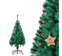 Artificial Christmas Tree, Realistic Green with Metal Stand,5 ft/1.5M