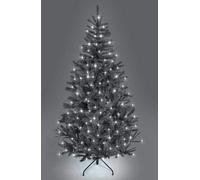 10ft/3m Pre-Lit Artificial Christmas Tree Alaskan Pine Black 1800 Tips - 420 Cool White LEDs Metal Stand Xmas Home Decorations