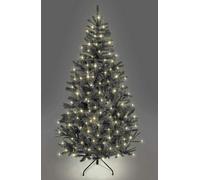 10ft/3m Pre-Lit Artificial Christmas Tree Alaskan Pine Black 1800 Tips - 420 Warm White LEDs Metal Stand Xmas Home Decorations
