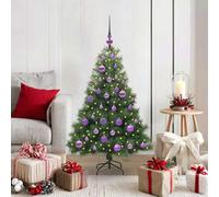 Artificial Christmas Tree with 150 Warm White LEDs 120cm High PE & PVC Indoor Outdoor USB Powered Christmas Tree with Balls & Top