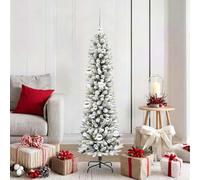 Artificial Christmas Tree with 150 Warm White LEDs, 150 cm White Cone-Shaped Design, Modern PVC and Metal Stand for Indoor Outdoor Decor