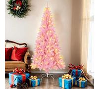 Artificial Christmas Tree with 300 LED Lights - Pink 180 cm (6 ft)
