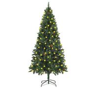 Artificial Christmas Tree with LEDs&Pine Cones Decor Green Multi Sizes vidaXL