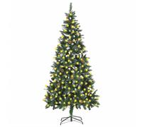 Artificial Christmas Tree with LEDs&Pine Cones Decor Green Multi Sizes vidaXL