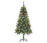 Artificial Christmas Tree with LEDs&Pine Cones Decor Green Multi Sizes vidaXL