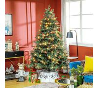 Artificial Christmas Tree with Multicoloured LED Lights 8 Modes Remote HOMCOM Green 6ft